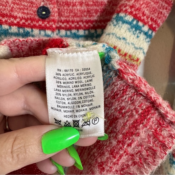 Sparrow Anthropologie Multicolor Striped knit button down wool blend Cardigan - Picture 4 of 5